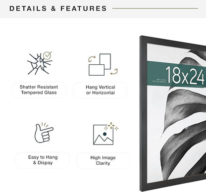 MCS Studio Gallery 18x24 Poster Frame Black Woodgrain