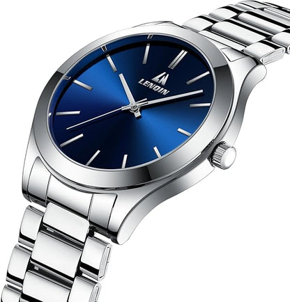 LN LENQIN Mens Watches Waterproof Stainless Steel Watch for Men