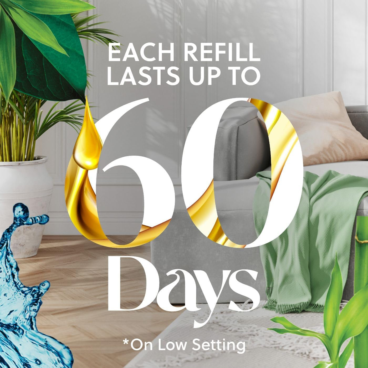 Plug in Scented Oil Refill, 5Ct, Calming Sea Spray & Breeze, Air Freshener, Essential Oils