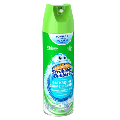 Scrubbing Bubbles Bathroom Grime Fighter Disinfectant Cleaner Aerosol, Rainshower, 20 oz, 1 Count