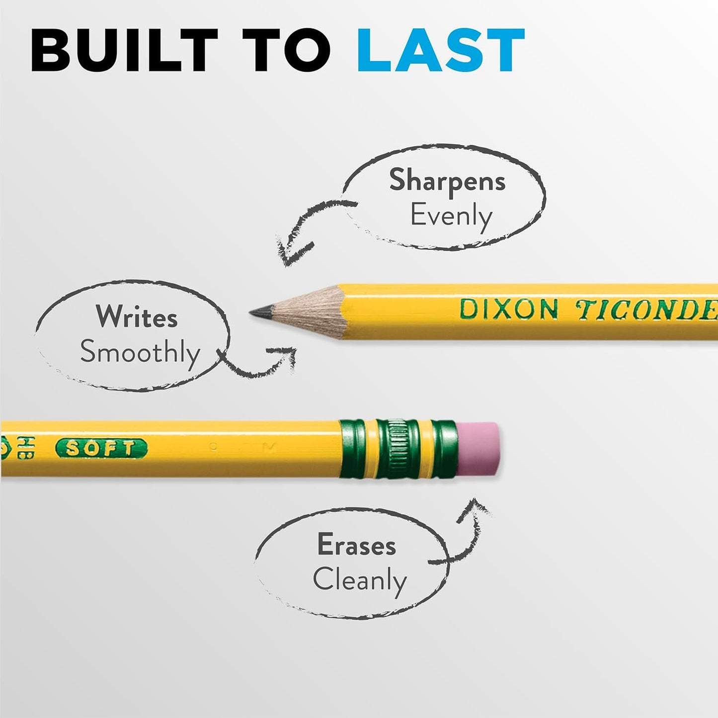 Wood-Cased Pencils, Pre-Sharpened, #2 HB Soft, Yellow, 30 Count