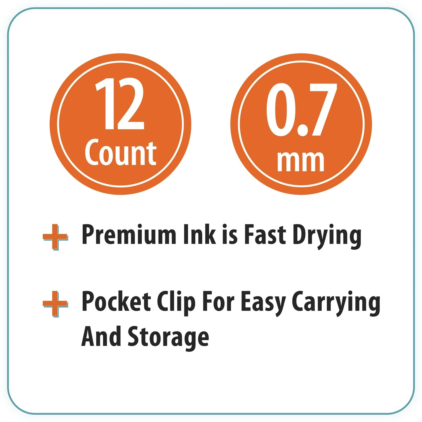 Pen+Gear Retractable Gel Ink Pens, Assorted Colors, 0.7mm, 12 Count