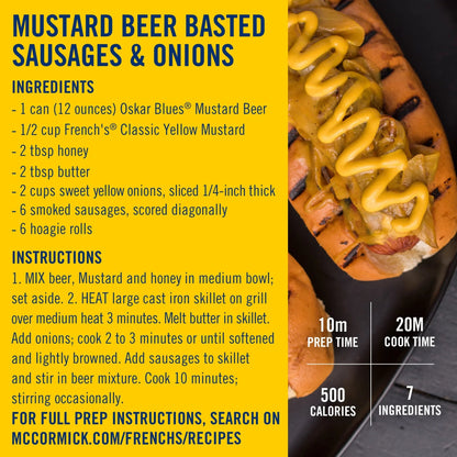 No Artificial Flavors Gluten Free Classic Yellow Mustard, 8 Oz Bottle