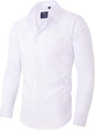 Alimens & Gentle Men's Dress Shirts Long Sleeve Wrinkle-Free Stretch Shirts Solid Formal Button Down Shirt with Pocket
