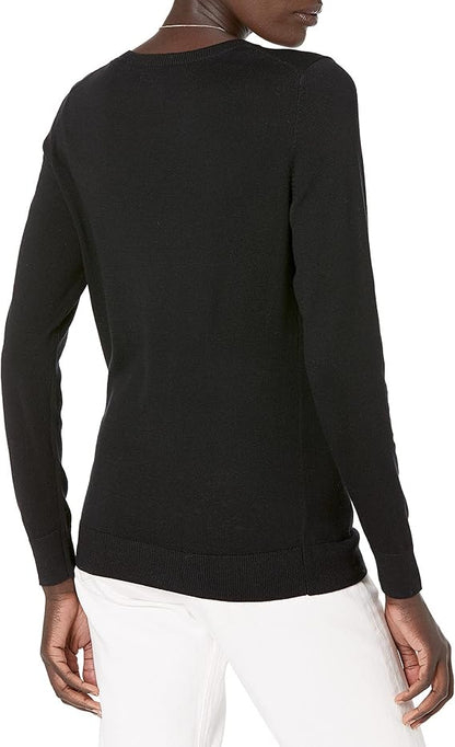 Essentials Women's Long-Sleeve Lightweight Crewneck Sweater (Available in Plus Size)
