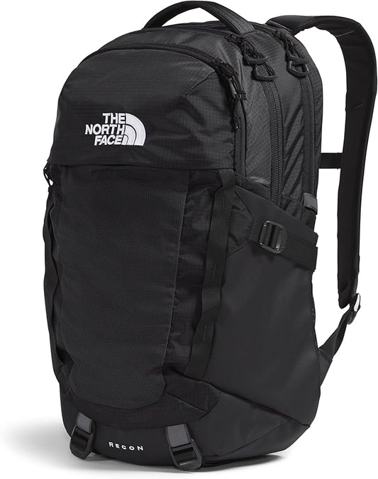 THE NORTH FACE Recon Everyday Laptop Backpack | Daypack with Water Repellent Finish, 16" Laptop Sleeve, 2 Water Bottle Pockets, TNF Black/TNF Black-NPF, One Size