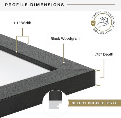 MCS Studio Gallery 18x24 Poster Frame Black Woodgrain