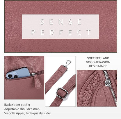 Purses and Handbags Women Fashion Tote Bag Shoulder Bags Top Handle Satchel Purses Washed Synthetic Leather Handbag