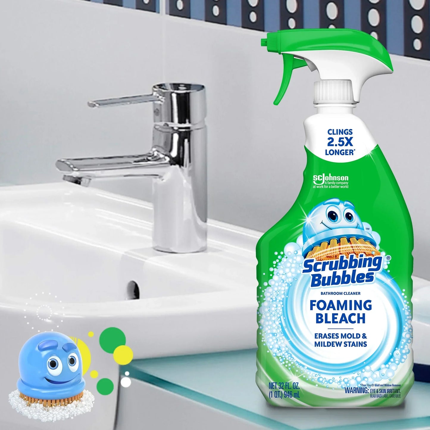 Scrubbing Bubbles Foaming Bleach Bathroom Cleaner, Trigger Bottle, Fresh Scent, 32 oz, 1 count