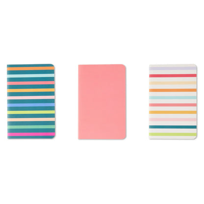 Office Pen+Gear Assorted Color Mini Notebooks, 3.5" x 5.5", 144 Ruled Pages, 3 Count