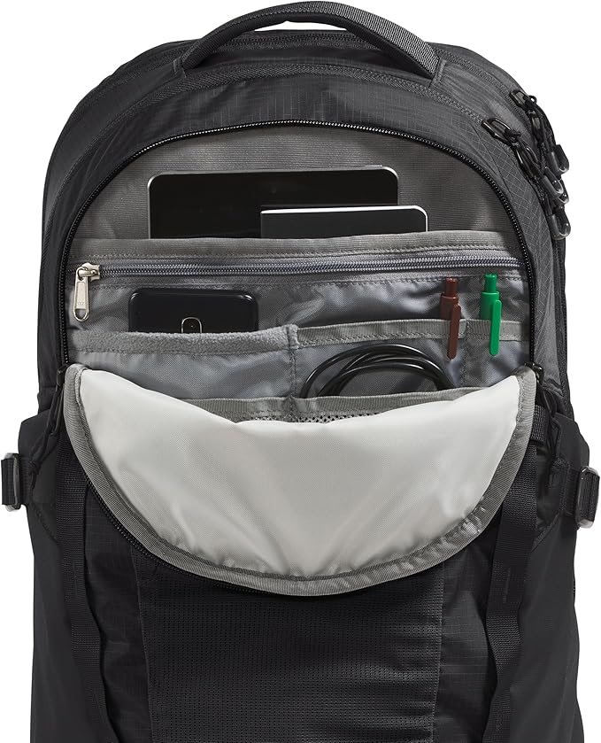 THE NORTH FACE Recon Everyday Laptop Backpack | Daypack with Water Repellent Finish, 16" Laptop Sleeve, 2 Water Bottle Pockets, TNF Black/TNF Black-NPF, One Size