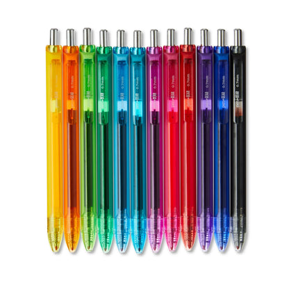 Pen+Gear Retractable Gel Ink Pens, Assorted Colors, 0.7mm, 12 Count