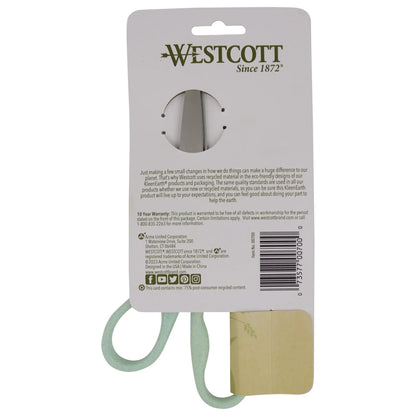 Office Westcott Crafting Scissors, KleenEarth, 8", Straight, Eco-Friendly, Rice Husks, Blue, 1-Count