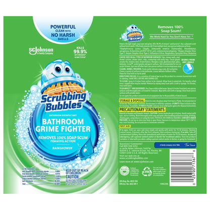 Scrubbing Bubbles Bathroom Grime Fighter Disinfectant Cleaner Aerosol, Rainshower, 20 oz, 1 Count