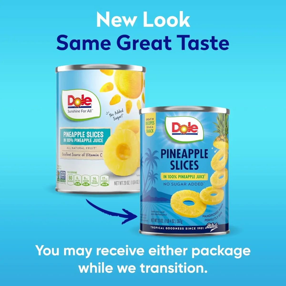 Dole Pineapple Slices in 100% Pineapple Juice, 20 oz Can