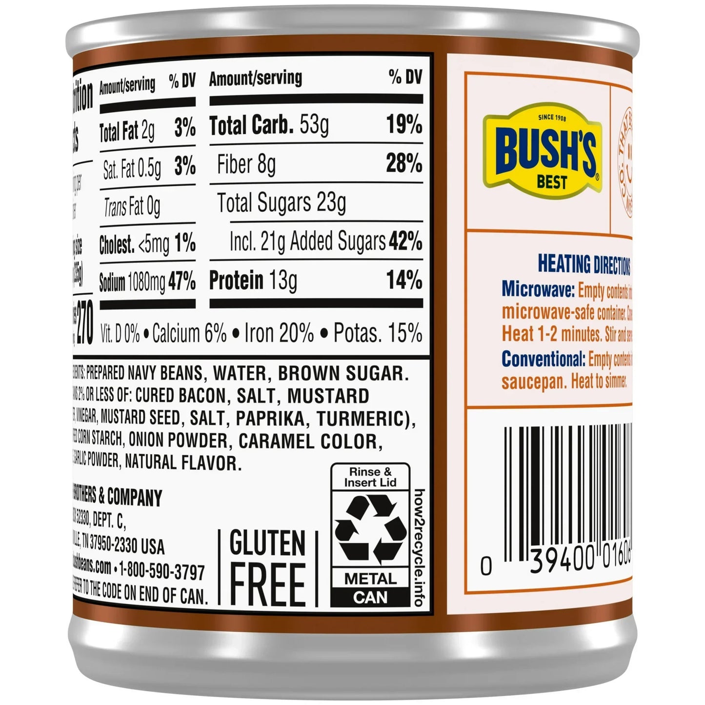 Bush's Original Baked Beans, Canned Beans, 8.3 oz Can