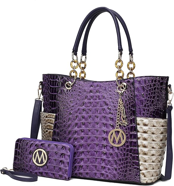 MKF Collection Tote Bag for Women, Handbag Set with Wallet-Top-Handle- Vegan Leather Purse