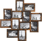 SONGMICS 4x6 Collage Picture Frames, 12-Pack Photo Collage Frame for Wall Decor, Glass Front, Assembly Required, Rustic Brown URPF022X01