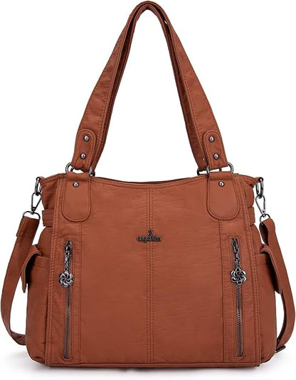 Angel Kiss Handbags for Womens Top-Handle Hobo Purse Roomy Casual Shoulder Bags PU Tote Satchel Purse for Women