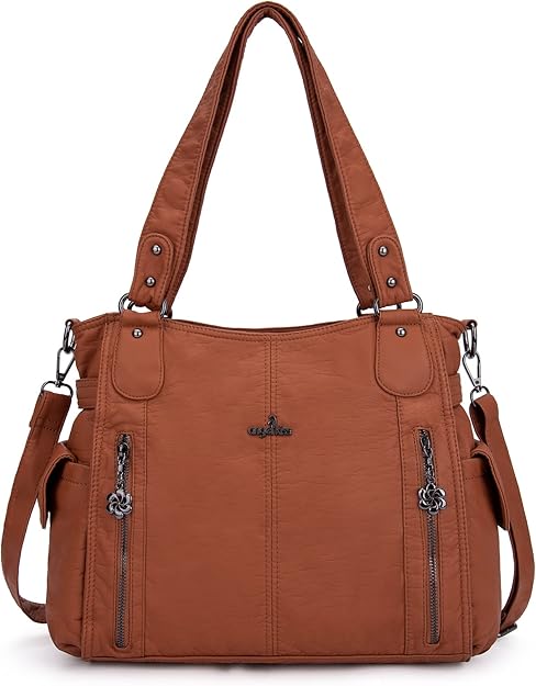 Angel Kiss Handbags for Womens Top-Handle Hobo Purse Roomy Casual Shoulder Bags PU Tote Satchel Purse for Women