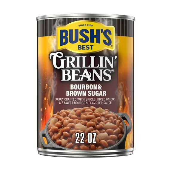 Bush's Bourbon and Brown Sugar Grillin' Beans, Canned Navy Beans, 22 oz