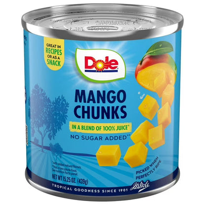 Dole Mango Chunks in a Blend of 100% Juice*, 15.5 oz