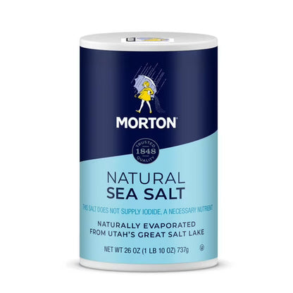 Morton® Sea Salt, Natural All-Purpose, 26 oz Round Can