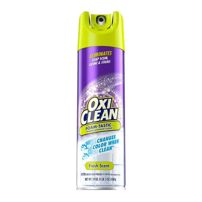 OxiClean Foam-Tastic Foaming Bathroom Cleaner, Removes Soap Scum, Grime & Stains, Fresh Scent, 19 oz