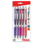 Pentel EnerGel RTX Liquid Ink Gel Pens, Passion Hue Barrels, Medium Point, 0.7mm, Assorted Ink, Pack of 5 Pens