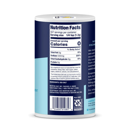Morton® Sea Salt, Natural All-Purpose, 26 oz Round Can