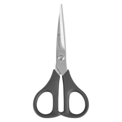 Office Westcott Multipurpose Scissors, All Purpose Plus+, 5", Stainless Steel, Straight, Black, for Office, 1-Count