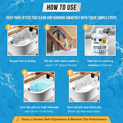 Active Jetted Hot Tub and Spa Cleaner, Compatible with Jacuzzis and Whirlpools, 32 oz, 8 Uses
