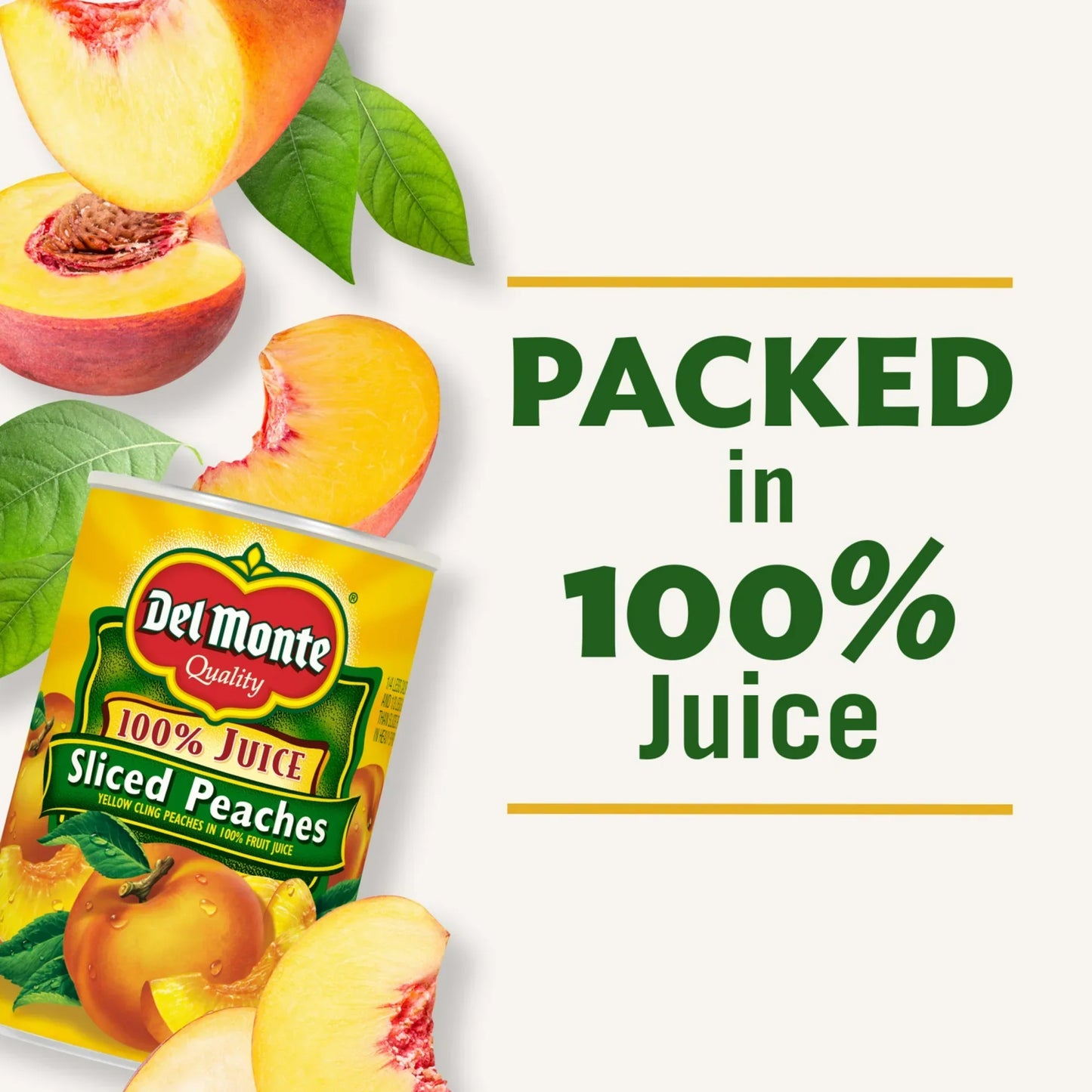 Del Monte Yellow Cling Sliced Peaches, Canned Fruit, 15 oz Can