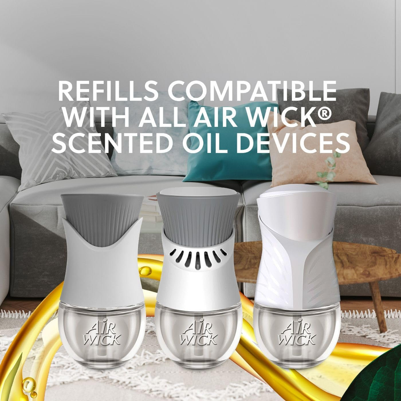 Plug in Scented Oil Refill, 5Ct, Calming Sea Spray & Breeze, Air Freshener, Essential Oils