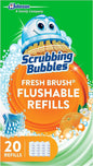 Flushable Toilet Bowl Wand Cleaner Refills, Fresh Brush Cleaner Toilet Refill Pads, Removes Limescale & Odors, Citrus Scent, 20 Count (Pack of 1)