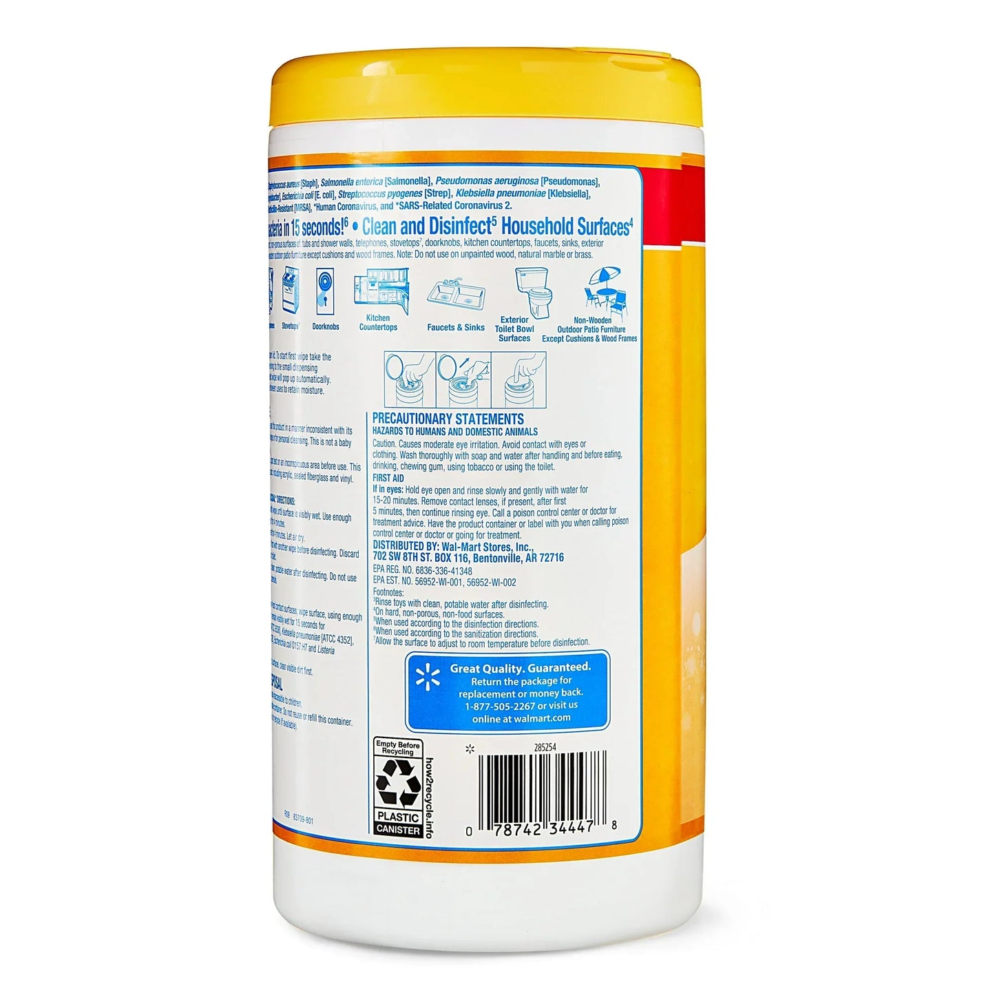 Great Value Lemon Scent Disinfecting Wipes, 75 Count, 1 Lbs, 5.5 oz