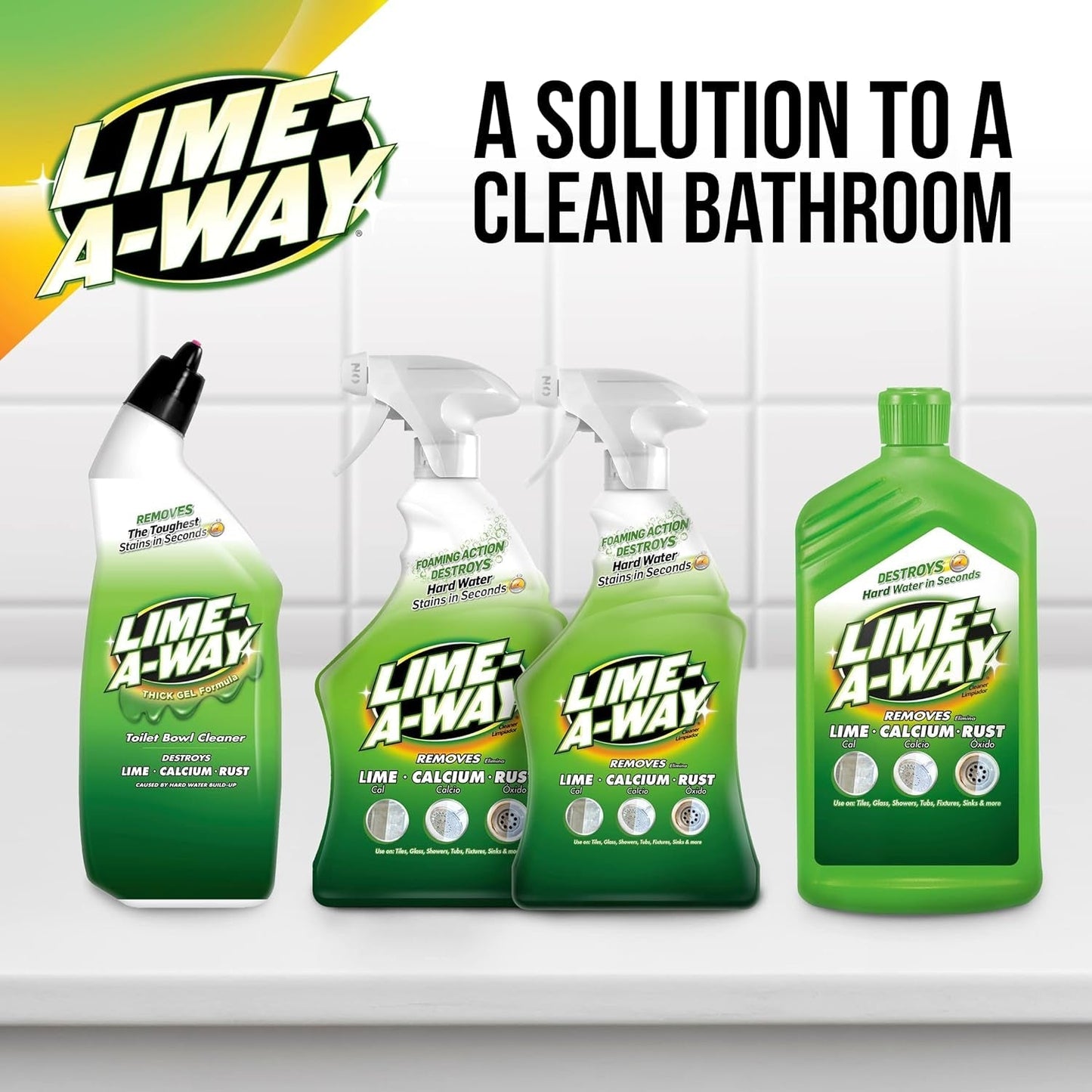 Bathroom Cleaner, 32 Fl Oz Bottle, Removes Lime Calcium Rust