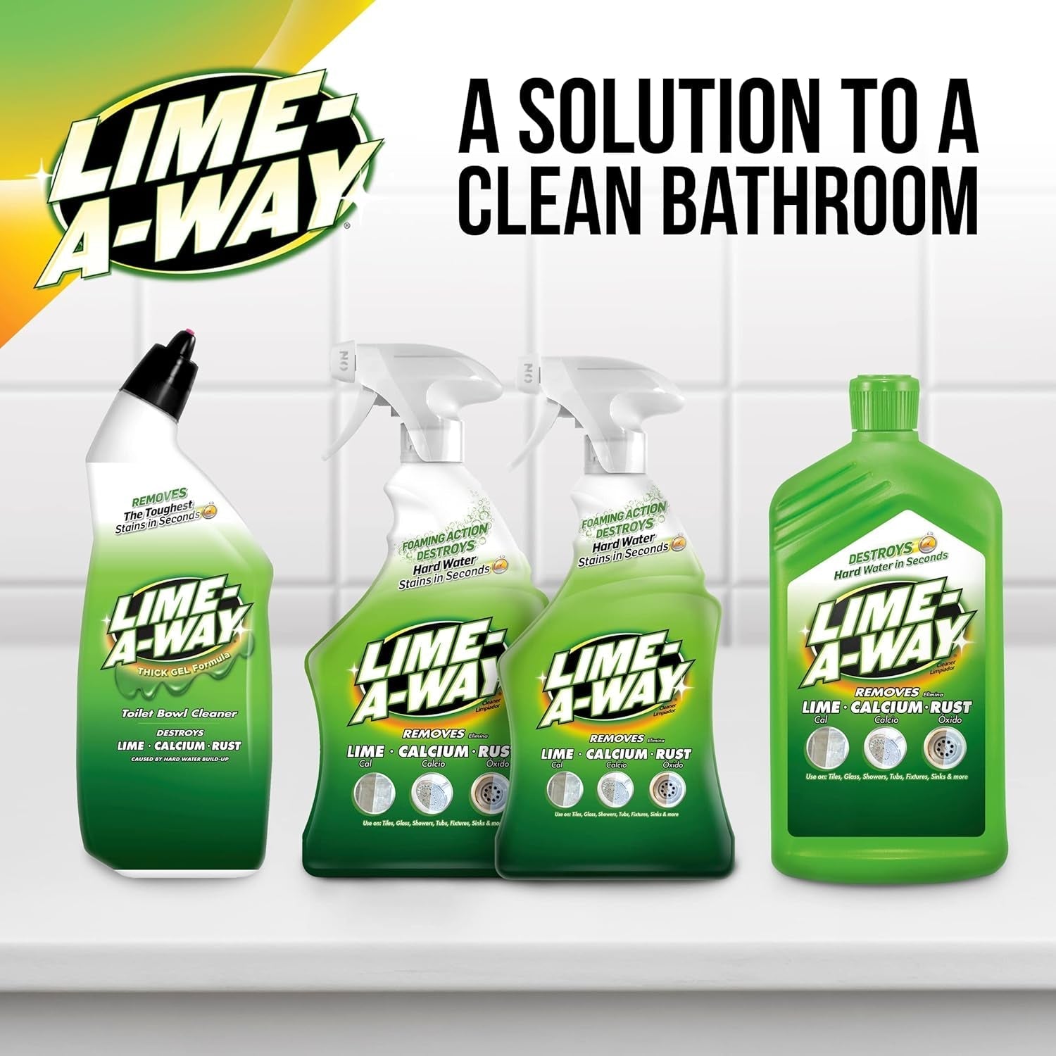 Bathroom Cleaner, 32 Fl Oz Bottle, Removes Lime Calcium Rust