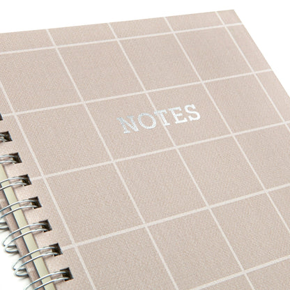 Office Mintgreen Spiral Bound Notepad, 7.4" x 9.75", Checked Tan, 105 Sheets