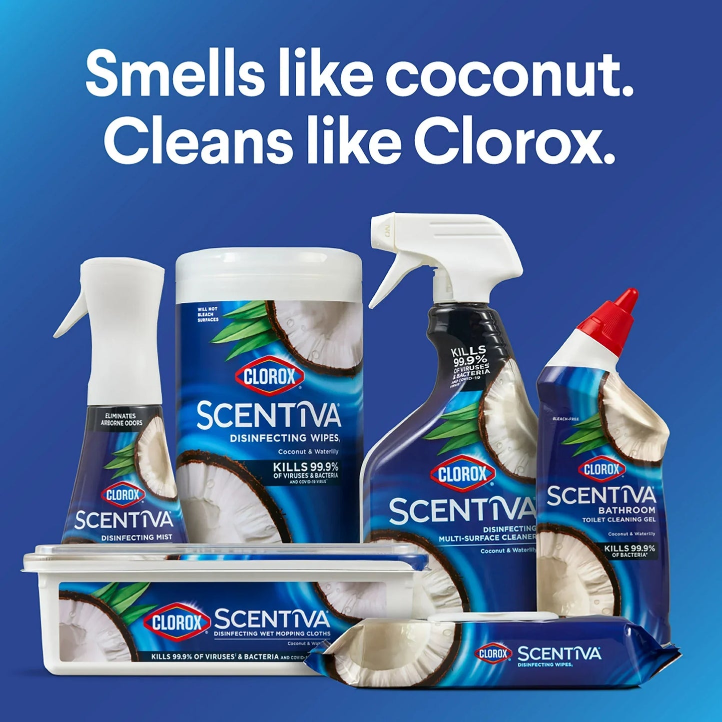 Clorox Scentiva Bathroom Toilet Cleaning Gel, Coconut and Waterlily, 24 Fluid Ounces