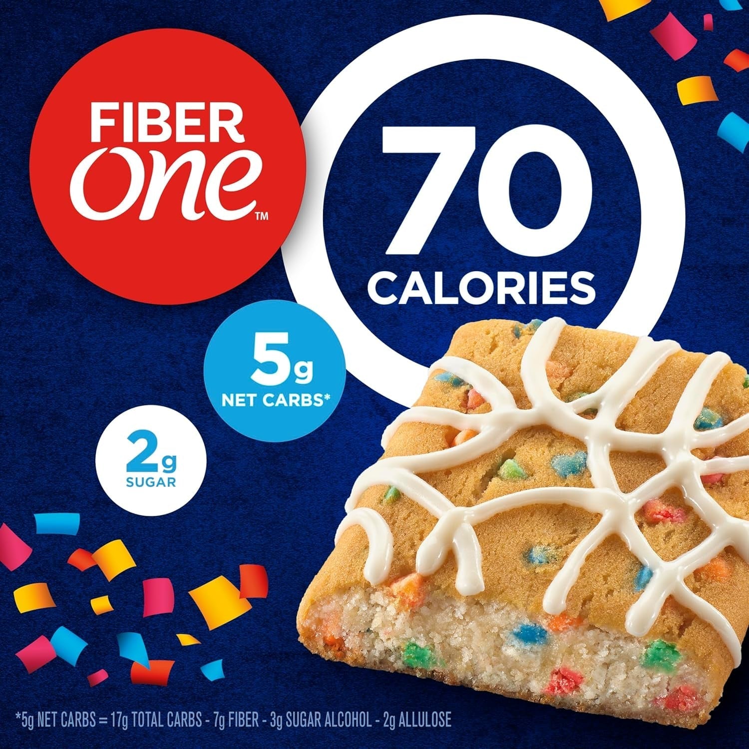 70 Calorie Soft-Baked Bars, Birthday Cake, Snack Bars, 12 Ct