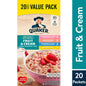 Quaker Instant Oatmeal, Fruit & Cream Variety Pack, 20 Packets