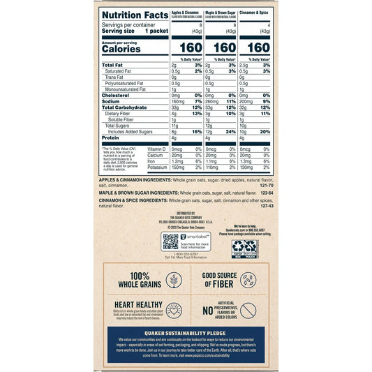 Quaker Instant Oatmeal, Flavor Variety Value Pack, 20 Packets