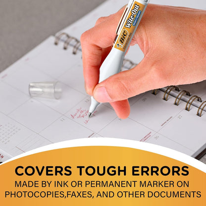 Wite-Out Brand Shake 'N Squeeze Correction Pen, 8 ML Correction Fluid, 4-Count Pack of White Correction Pens, Fast, Clean and Easy to Use Pen Office or School Supplies