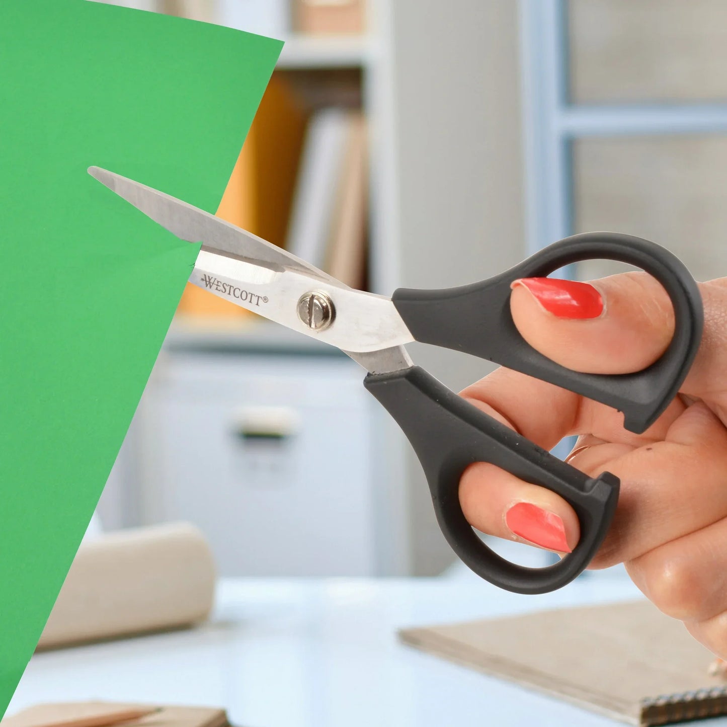 Office Westcott Multipurpose Scissors, All Purpose Plus+, 5", Stainless Steel, Straight, Black, for Office, 1-Count