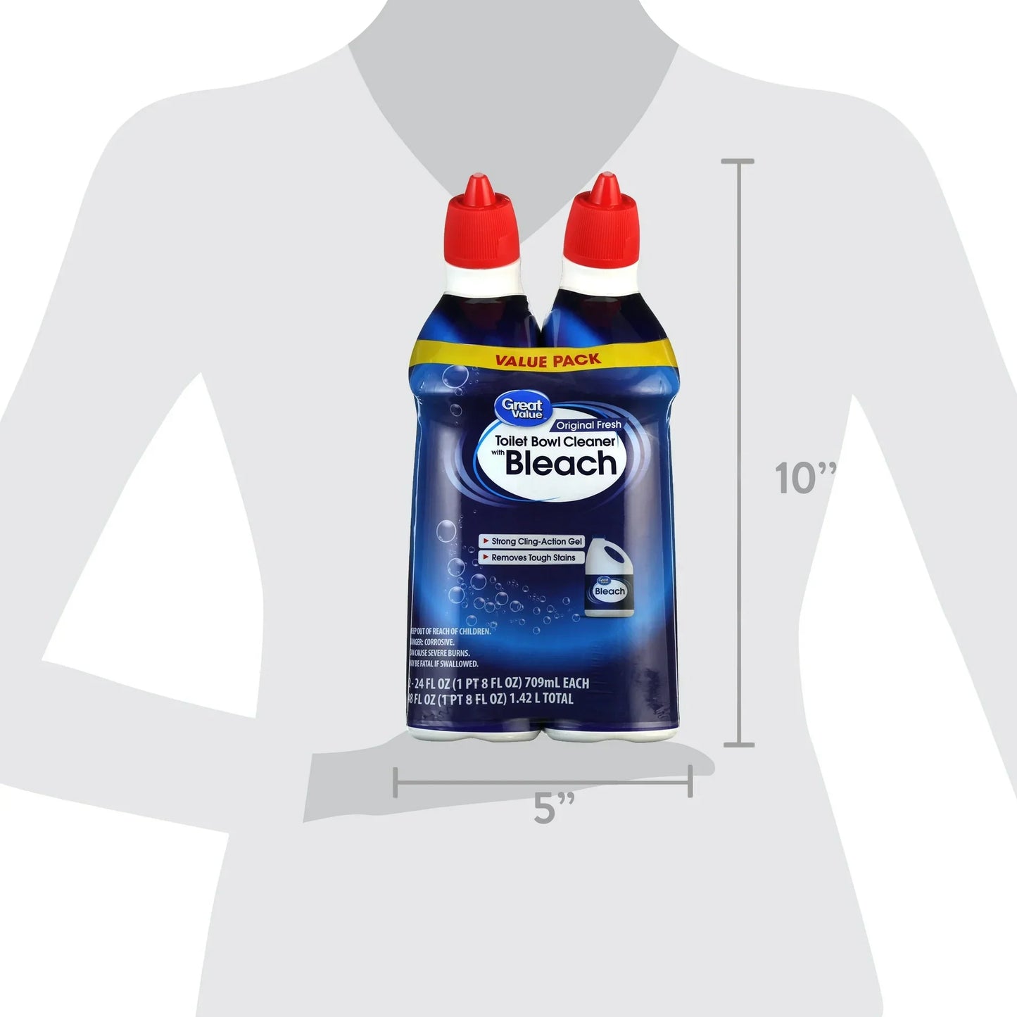 Great Value Toilet Bowl Cleaners, Fresh scent, 24 Fluid Ounce, 2 Count