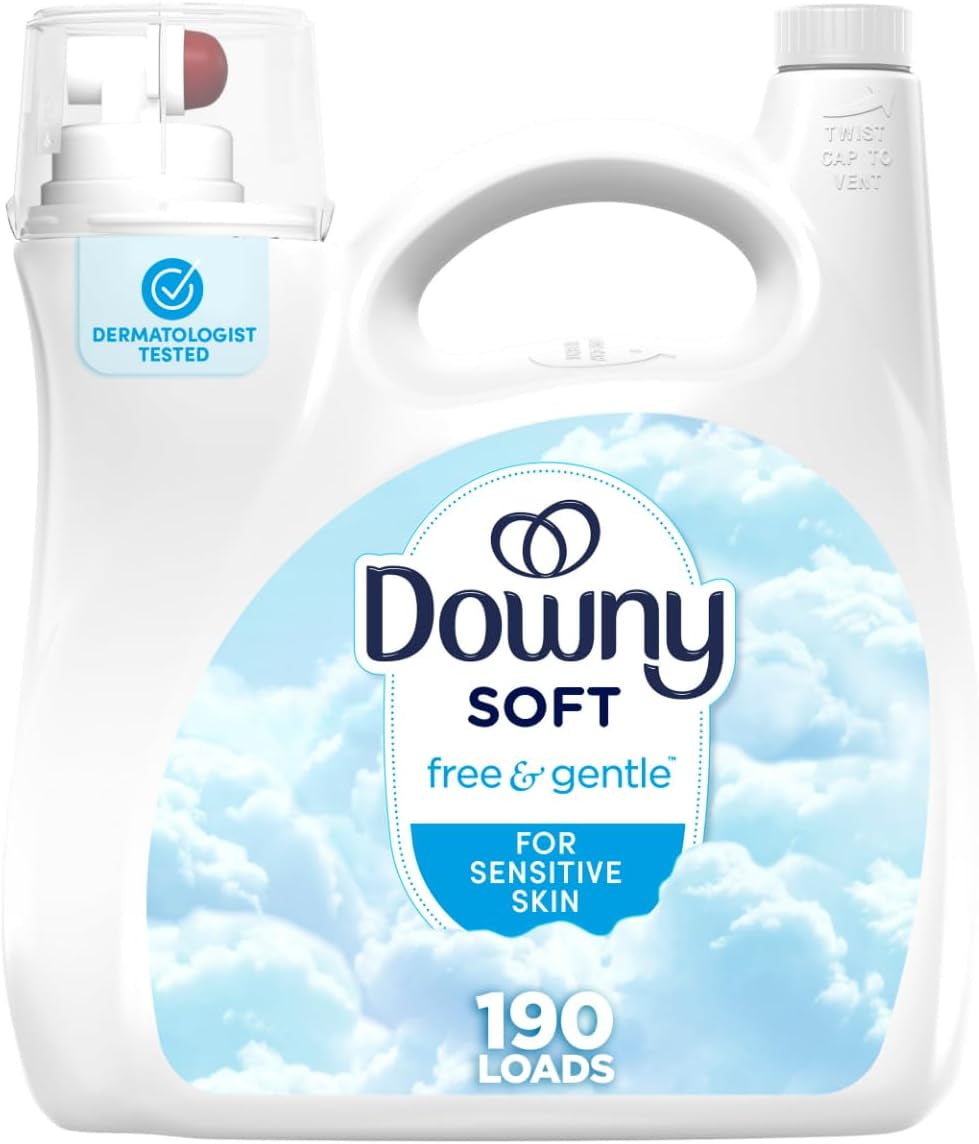 Free & Gentle Fabric Softener, Fabric Conditioner, Hypoallergenic, 190 Loads, 140 Fl Oz,  Fabric Softener, Liquid Fabric Softener