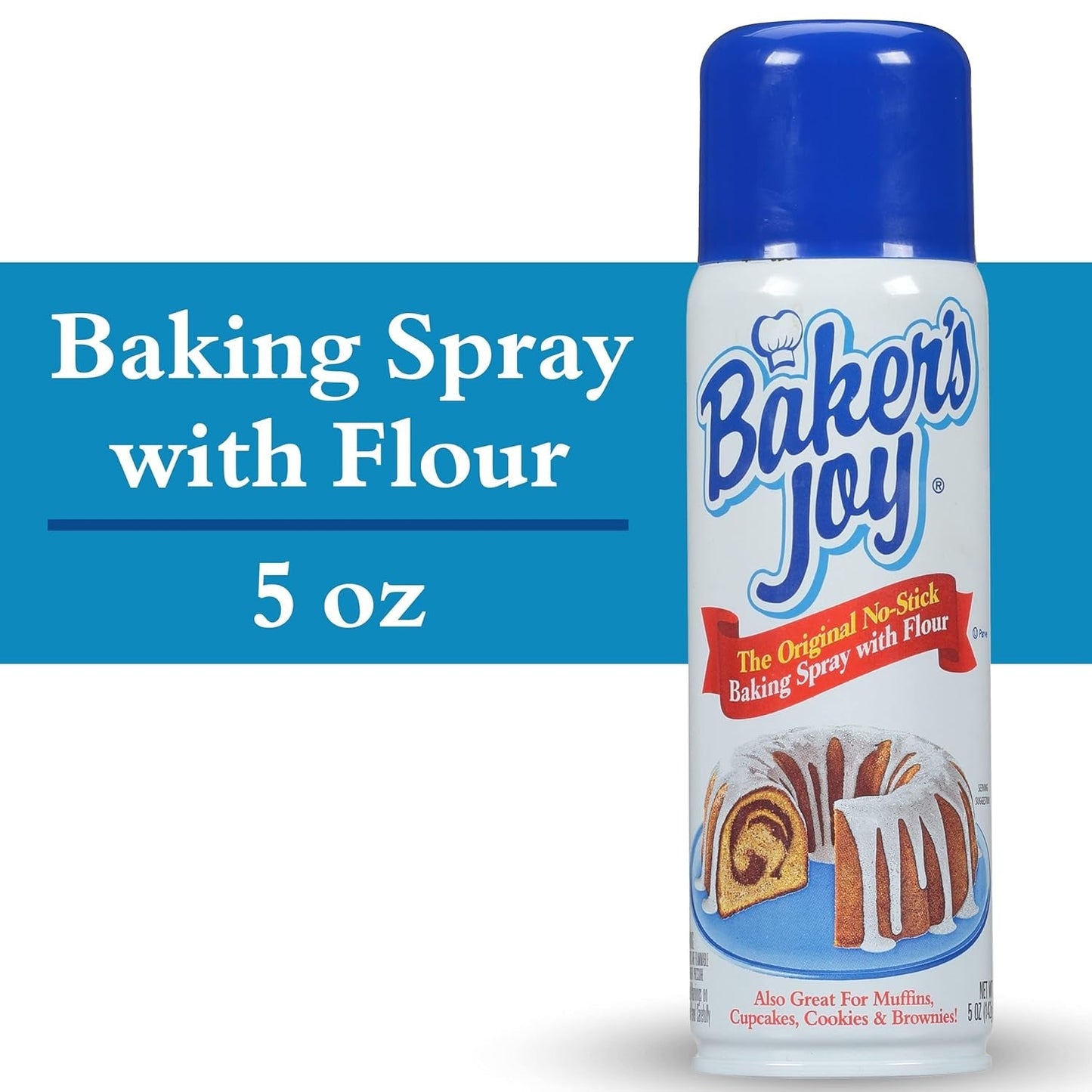 Original No-Stick Baking Spray with Flour, 5 Ounce Can
