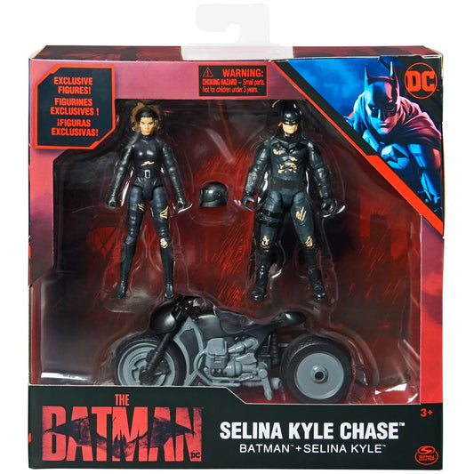 DC Comics Batman and Selina Kyle Chase Pack with 2 Figures and Bike
