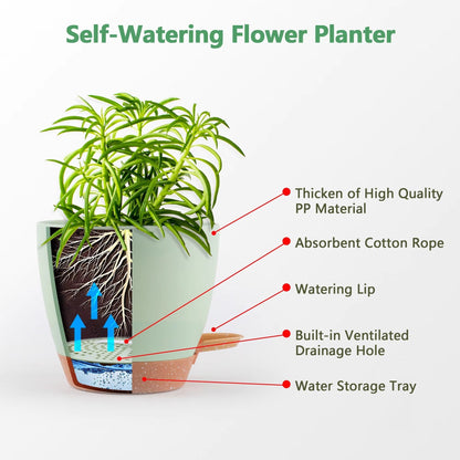 5pcs Self Watering Planters, Plant Pots